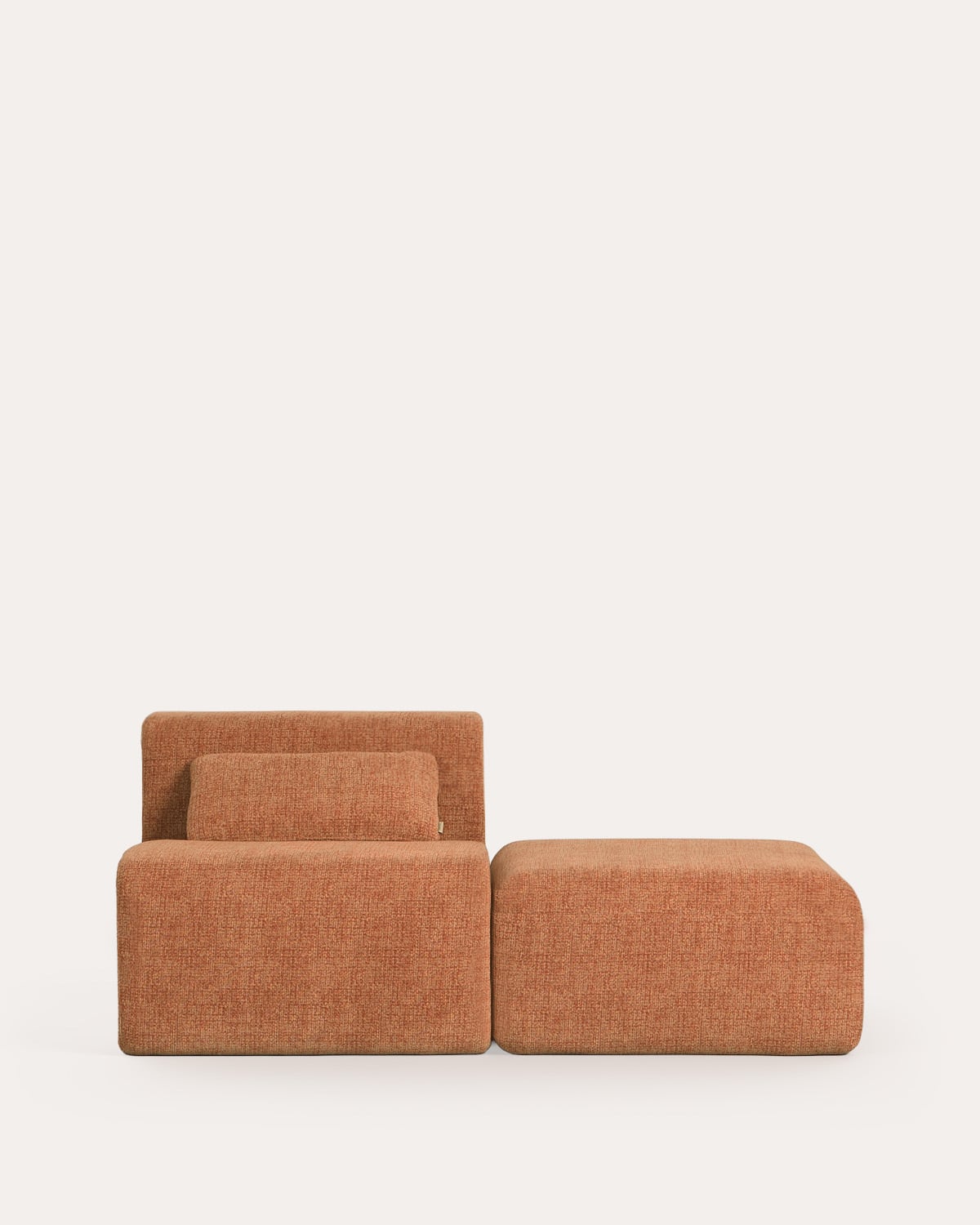 Sillón Modular Envasado al Vacío con Módulo Puff de Tela Rhys