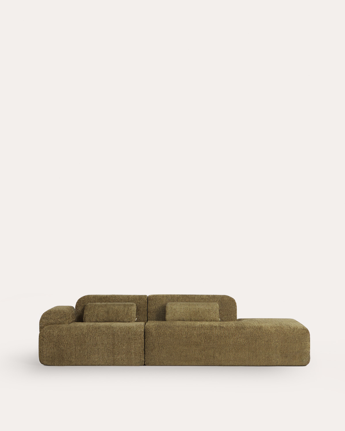 Sofá Modular Envasado al Vacío 2 Piezas con Módulo Chaise Longue y Módulo Esquinero de Tela Rhys