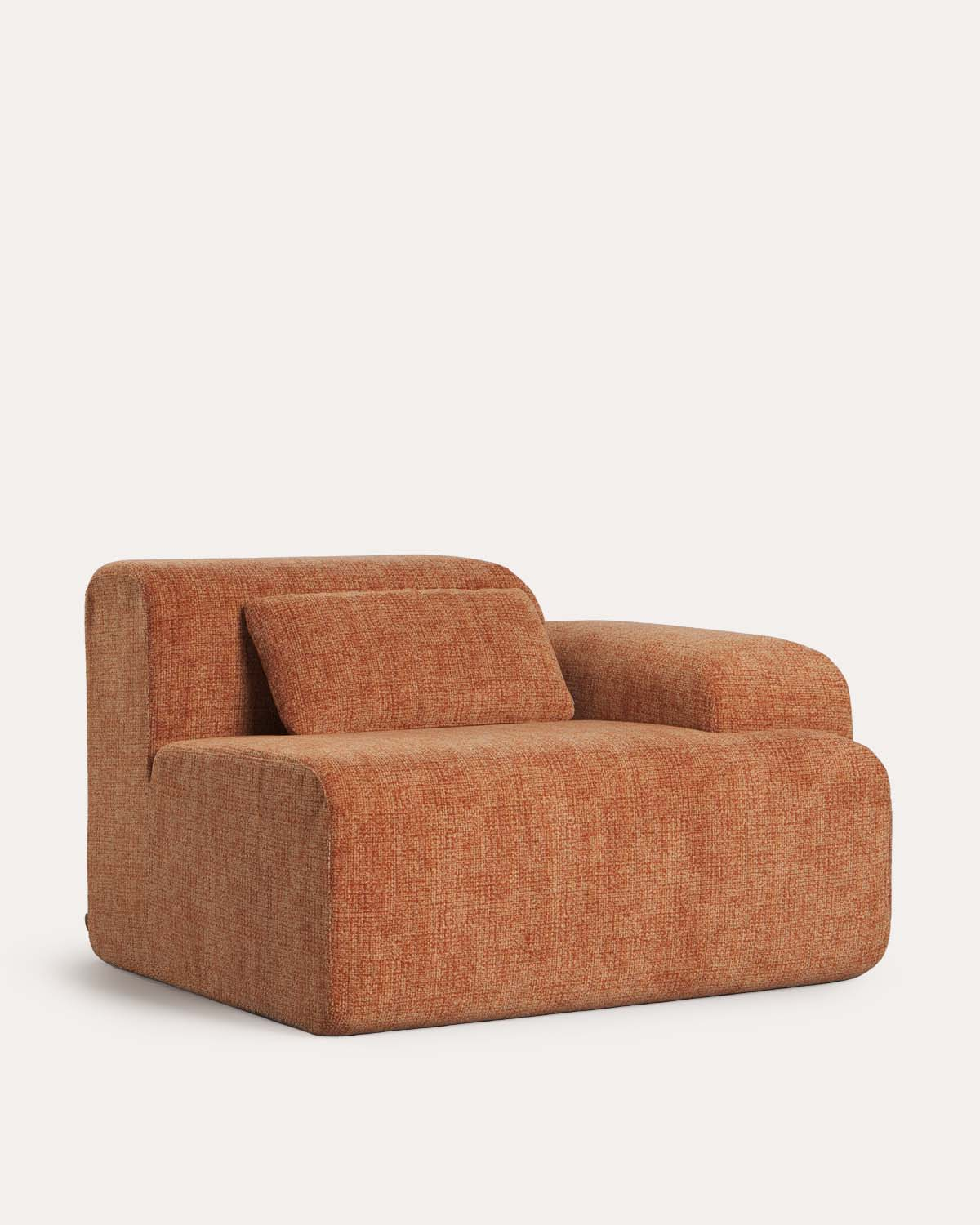 Sofá modular envasado al vacío de 4 piezas con módulos esquineros, módulo central y módulo chaise longue de tela Rhys, imagen de galer&iacute;a 3