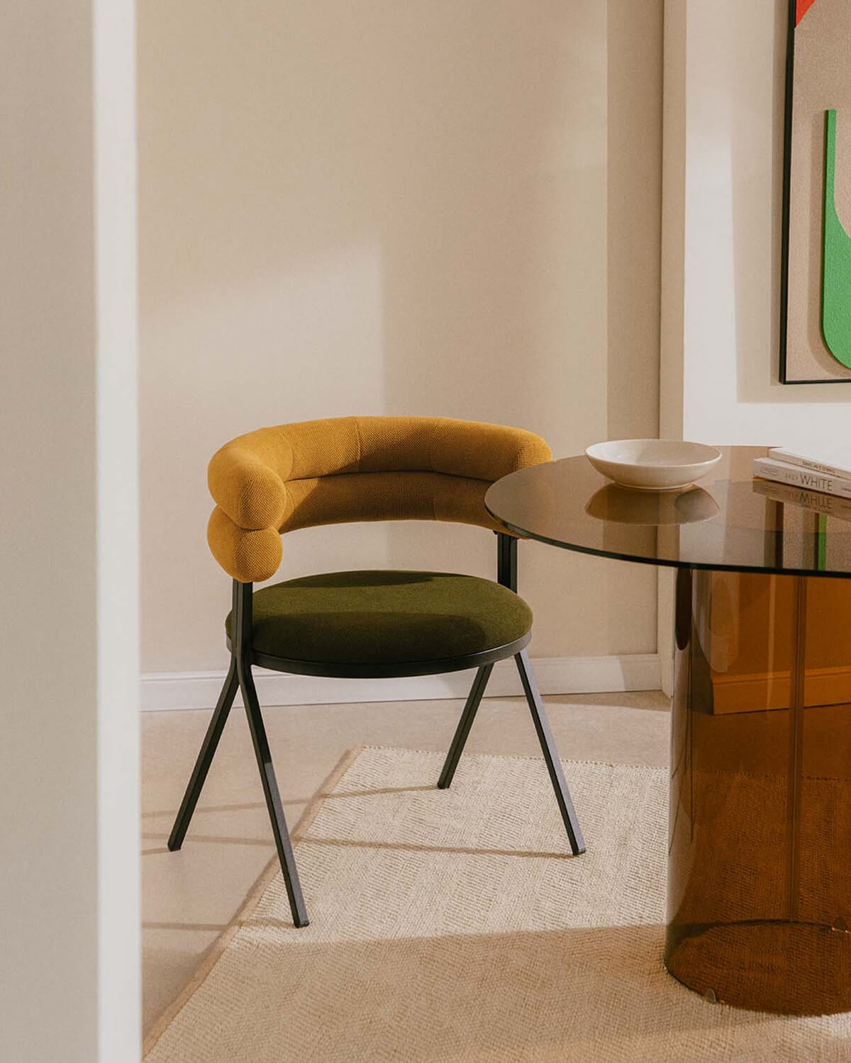 Silla de Comedor de Tela y Metal Aixa, imagen de galer&iacute;a 2