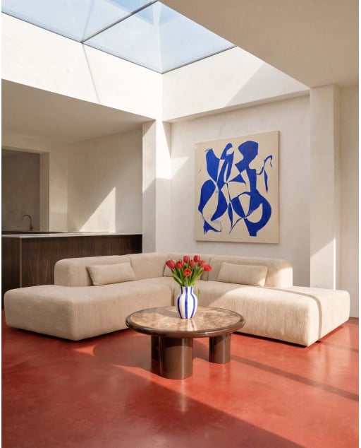 Sofá Modular Envasado al Vacío 3 Piezas con 2 Módulos Chaise Longue y Módulo Esquinero de Tela Rhys
