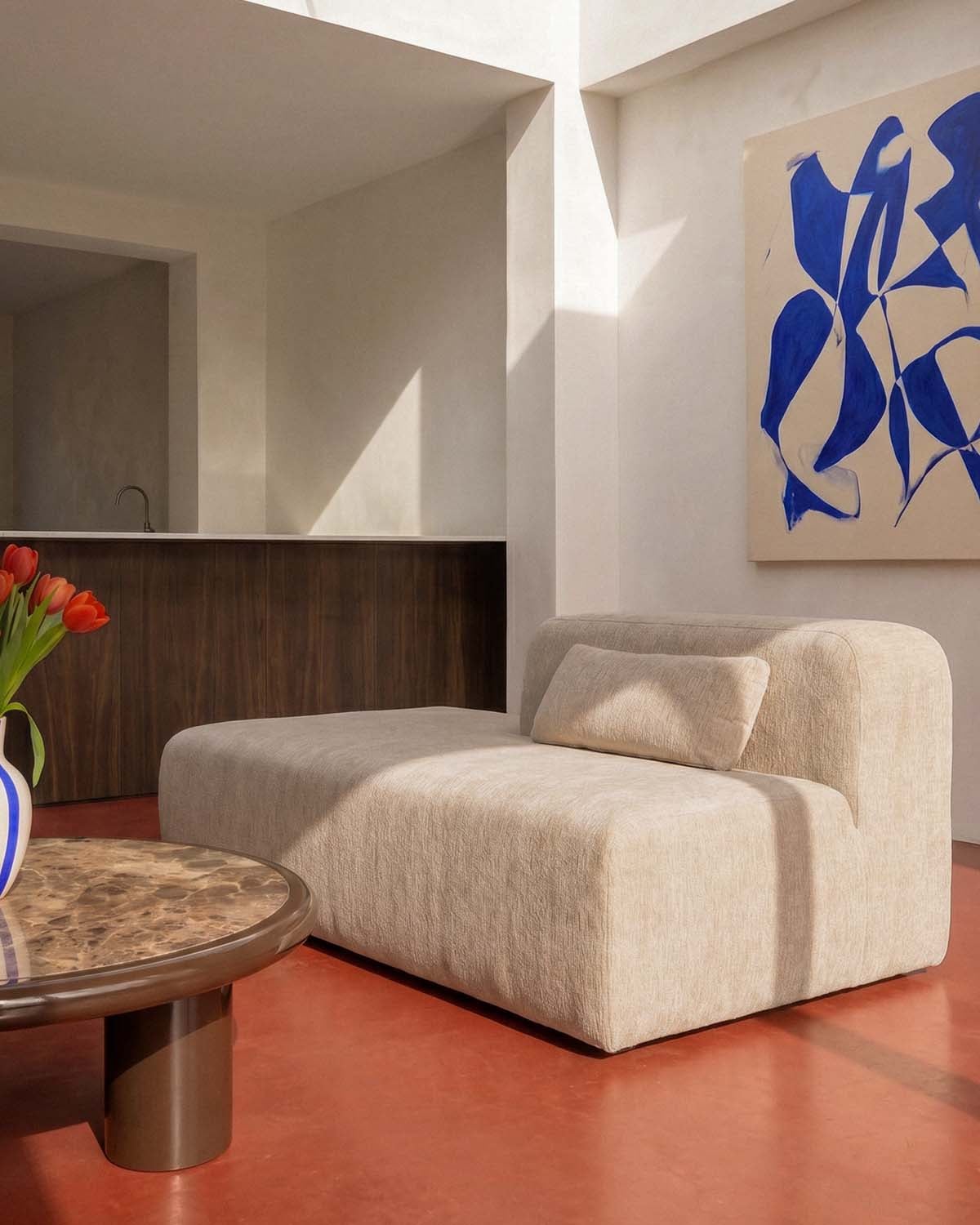 Módulo Chaise Longue Izquierdo de Tela Envasado al Vacío para Sofá Modular Rhys, imagen de galer&iacute;a 2