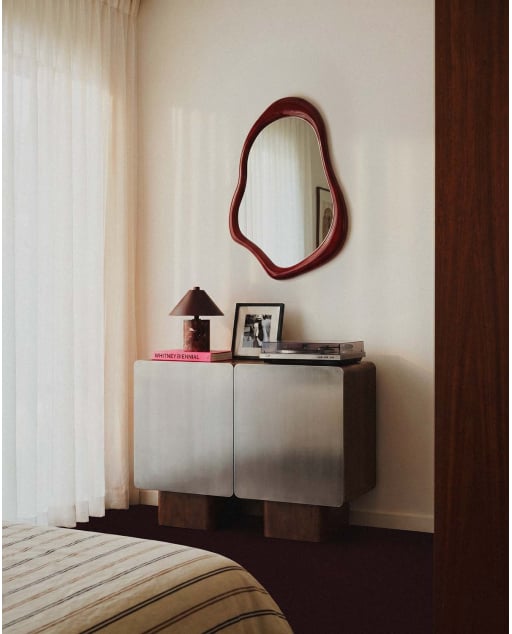 Aparador bajo 2 puertas 100x40 cm de madera de Mango y metal Arties