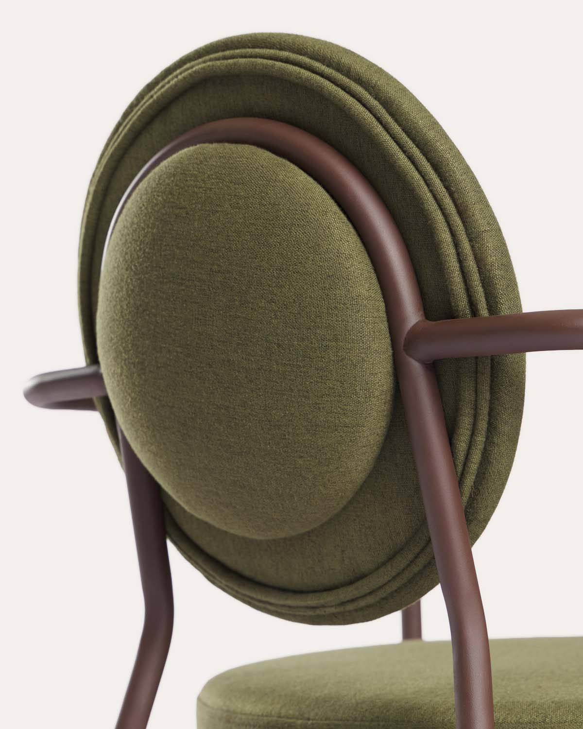 Silla de comedor con reposabrazos de metal y tela Polke, imagen de galer&iacute;a 7