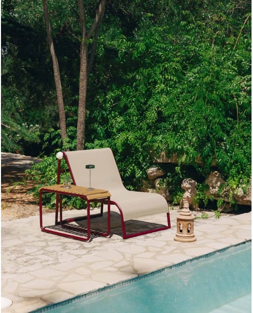Set de sillón de jardín con mesa auxiliar de aluminio Dreisi