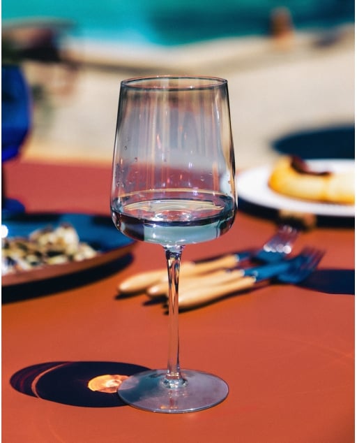 Pack 4 copas vino tinto de vidrio iridiscente Odin