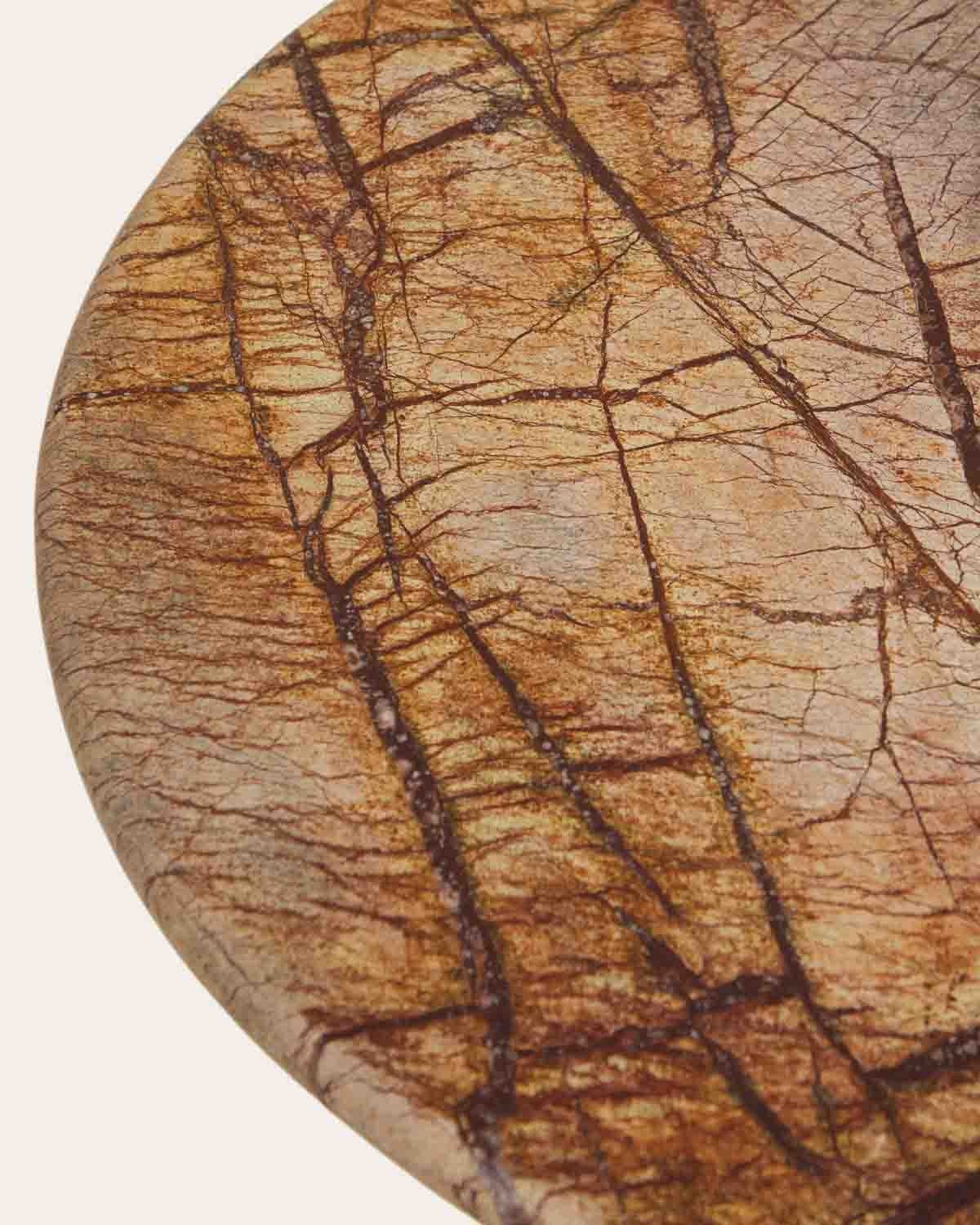 Mesa de centro redonda Ø80 cm de mármol y madera de mango Erato, imagen de galer&iacute;a 4