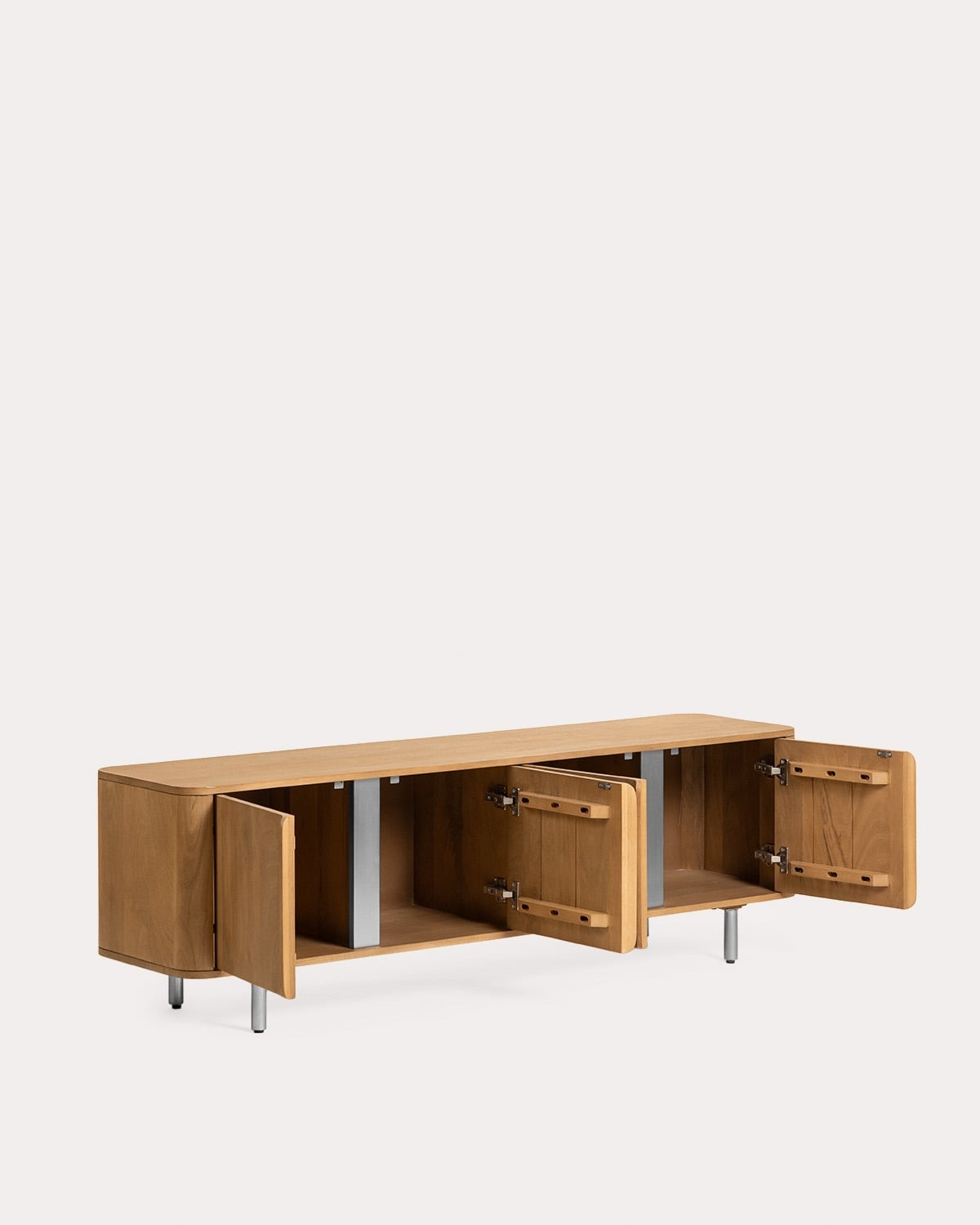 Mueble de TV con 4 puertas 170x40 cm de madera de mango y metal Mhuan, imagen de galer&iacute;a 2