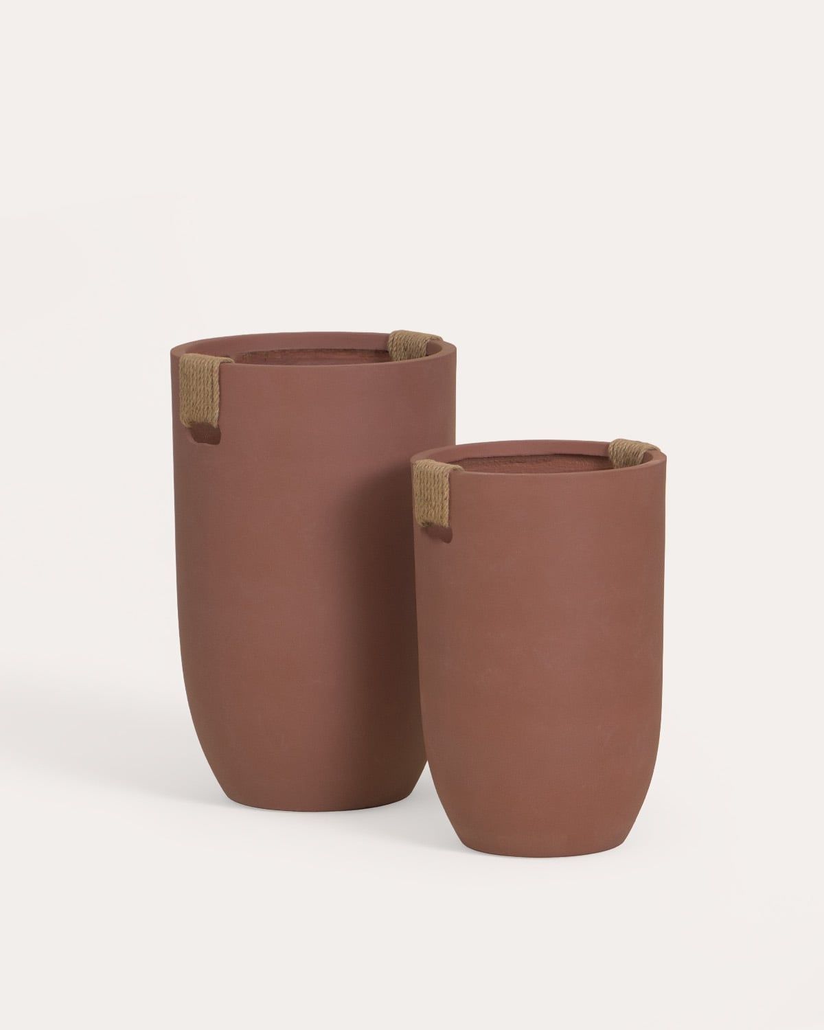Conjunto 2 maceteros altos de cemento Fitonia, imagen de galer&iacute;a 1
