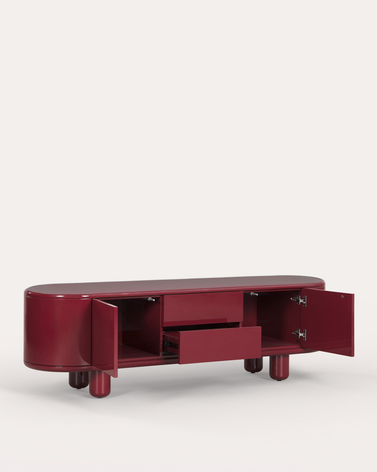 Mueble de TV con 2 puertas y 2 cajones 180x50 cm de madera Oyku, imagen de galer&iacute;a 4
