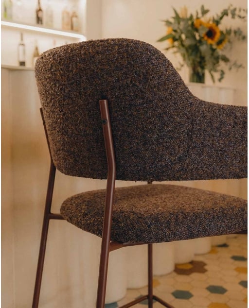 Taburete Alto de Tela y Metal (75 cm) Stana