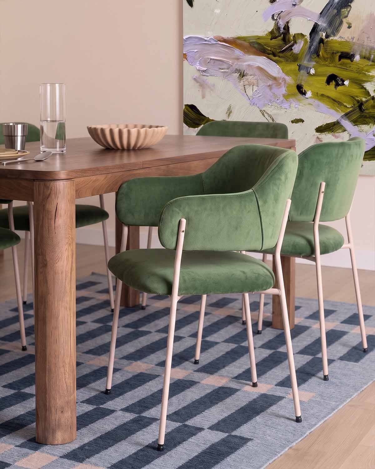 Silla de comedor con reposabrazos de tela y metal Stana, imagen de galer&iacute;a 2