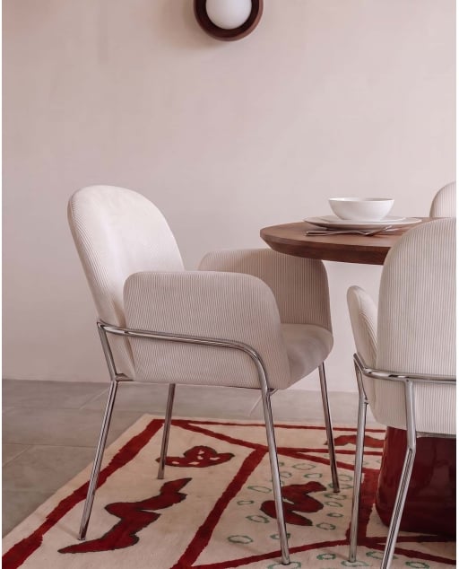 Silla de comedor de metal y tela Aragon