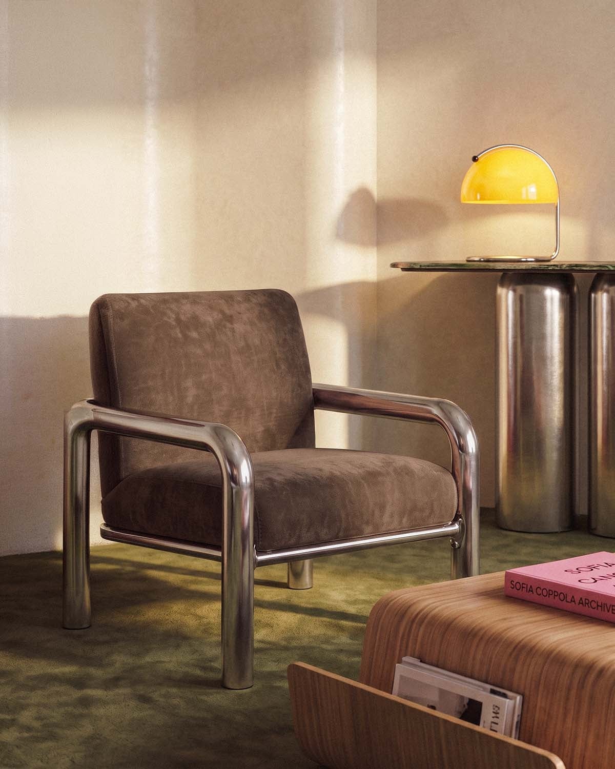 Sillón de metal y tela Liuban, imagen de galer&iacute;a 2