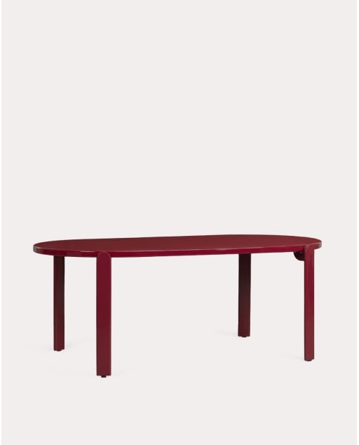 Mesa de comedor ovalada 190x95 cm de madera y metal Biterit