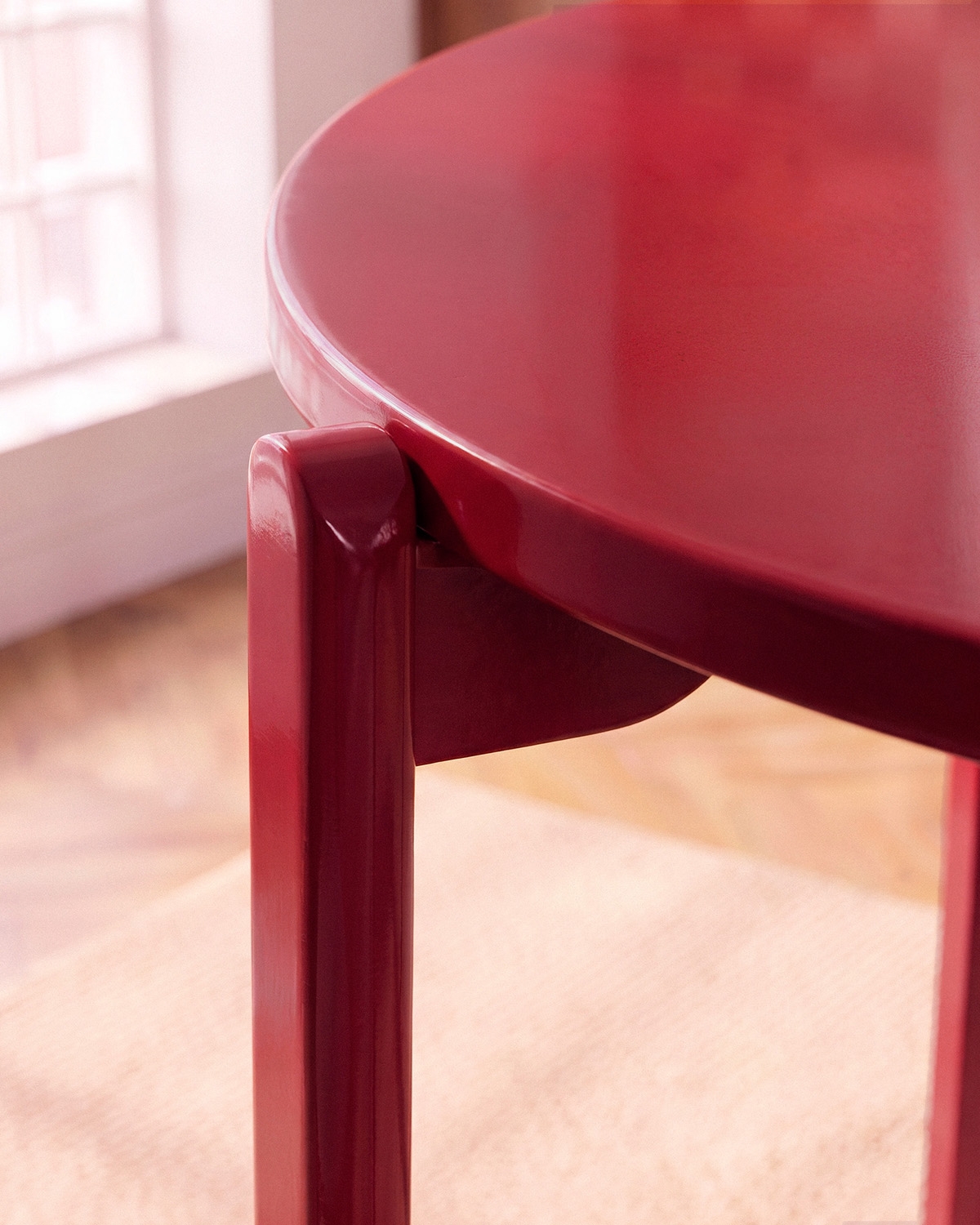 Mesa de comedor redonda Ø100 cm de madera y metal Biterit, imagen de galer&iacute;a 3