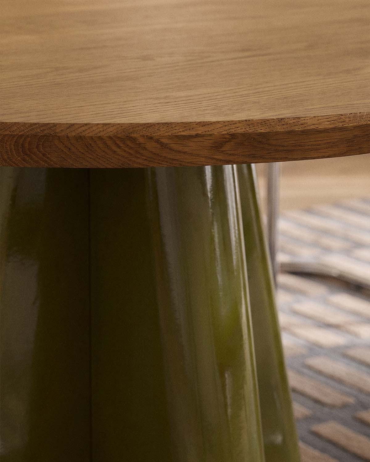 Mesa de comedor ovalada 220x110 cm de madera Roxenna, imagen de galer&iacute;a 3