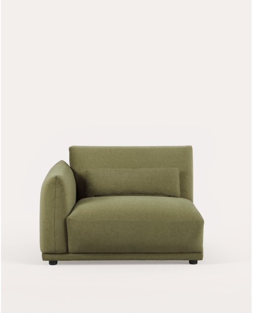 Módulo esquinero izquierdo de tela para sofá modular Choisy - Verde Nori
