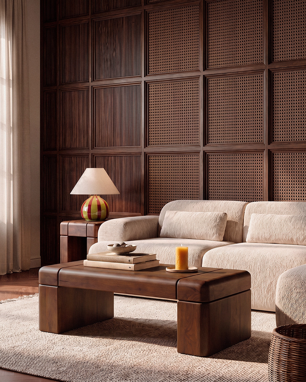 Mesa de centro 120x70 cm de madera de mango Thalia, imagen de galer&iacute;a 2