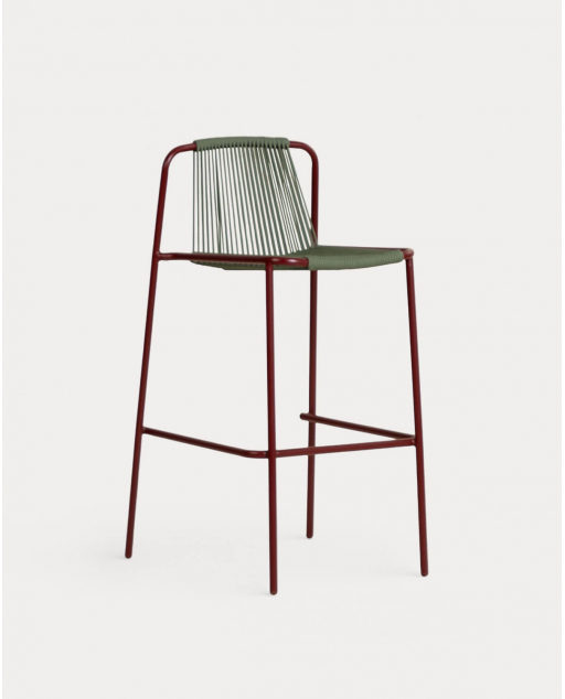 Taburete alto 75 cm de metal y cuerda Mayailer