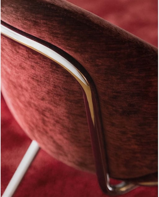 Silla de comedor de metal y tela Mirabal