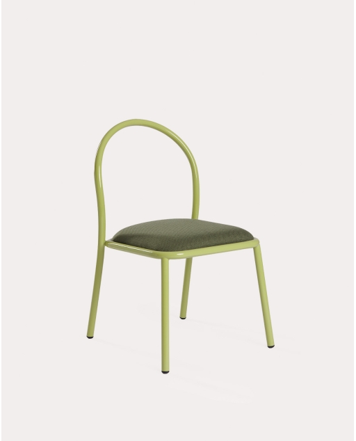 Silla de comedor de metal y tela Budy - Verde Olive