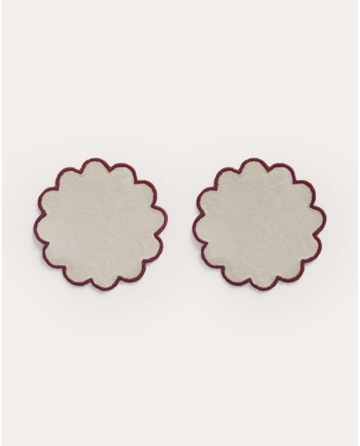 Set de 2 posavasos redondos Ø10 cm de tela Hestia