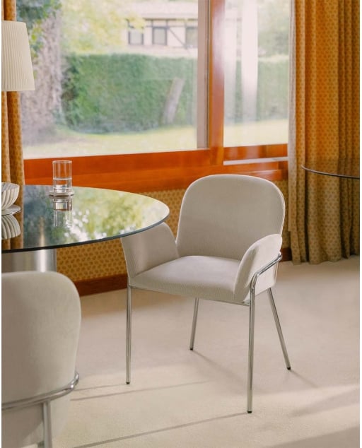 Silla de comedor de metal y tela Aragon