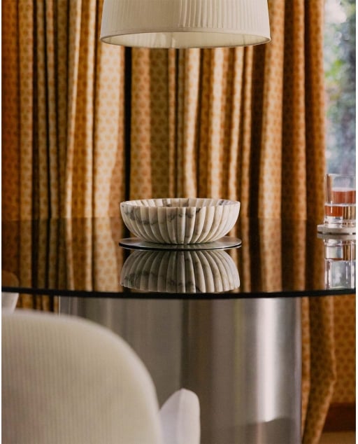 Mesa de Comedor Redonda de Cristal Templado y Acero Cepillado (Ø130 cm) Revna