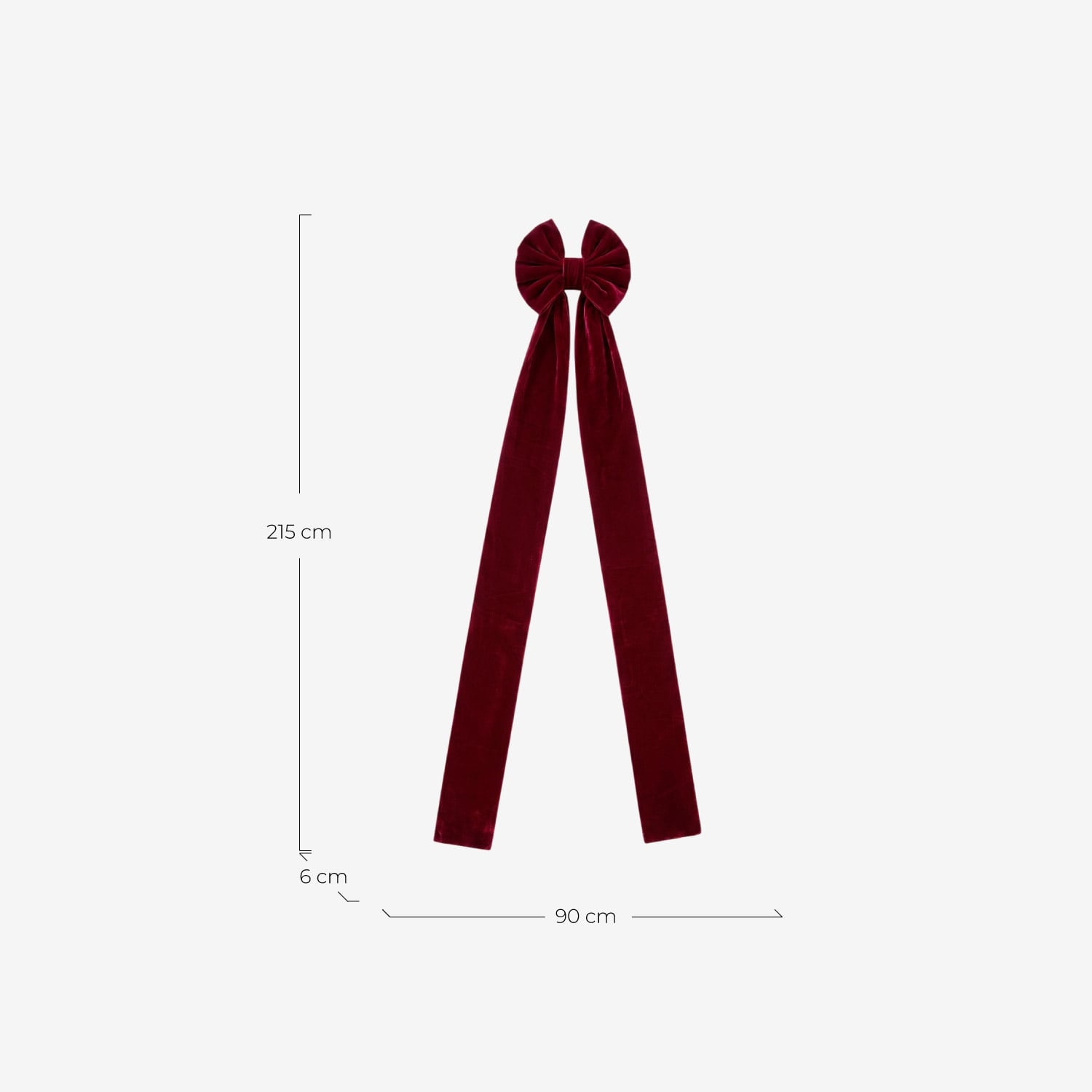 Lazo decorativo de navidad 185x35 cm de tela Aisen, medidas