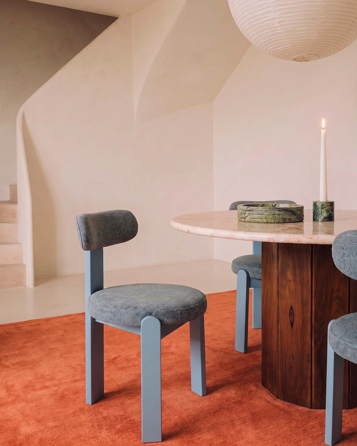 Silla de comedor de madera de roble y tela Leira, imagen de galer&iacute;a 2