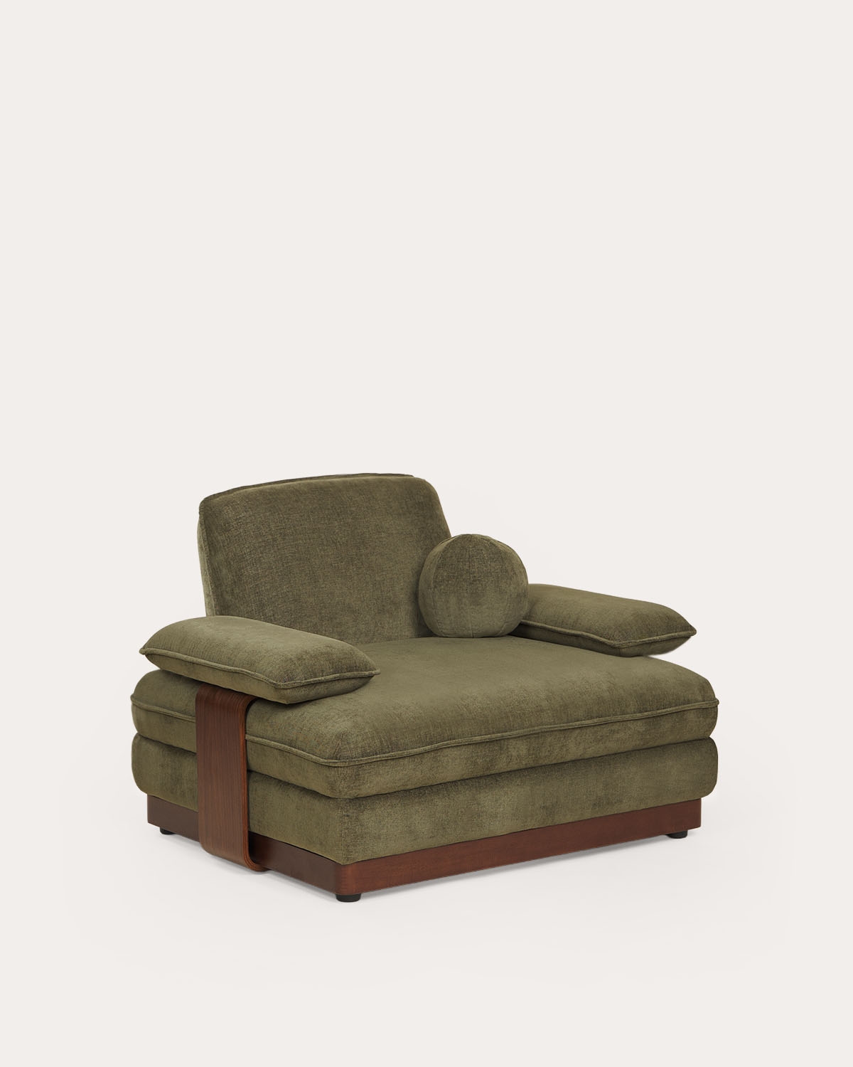 Sillón de madera y tela Leifur, imagen de galer&iacute;a 1