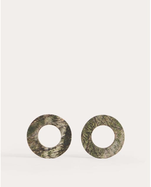 Set de 2 servilleteros Ø6 cm de mármol Dottok