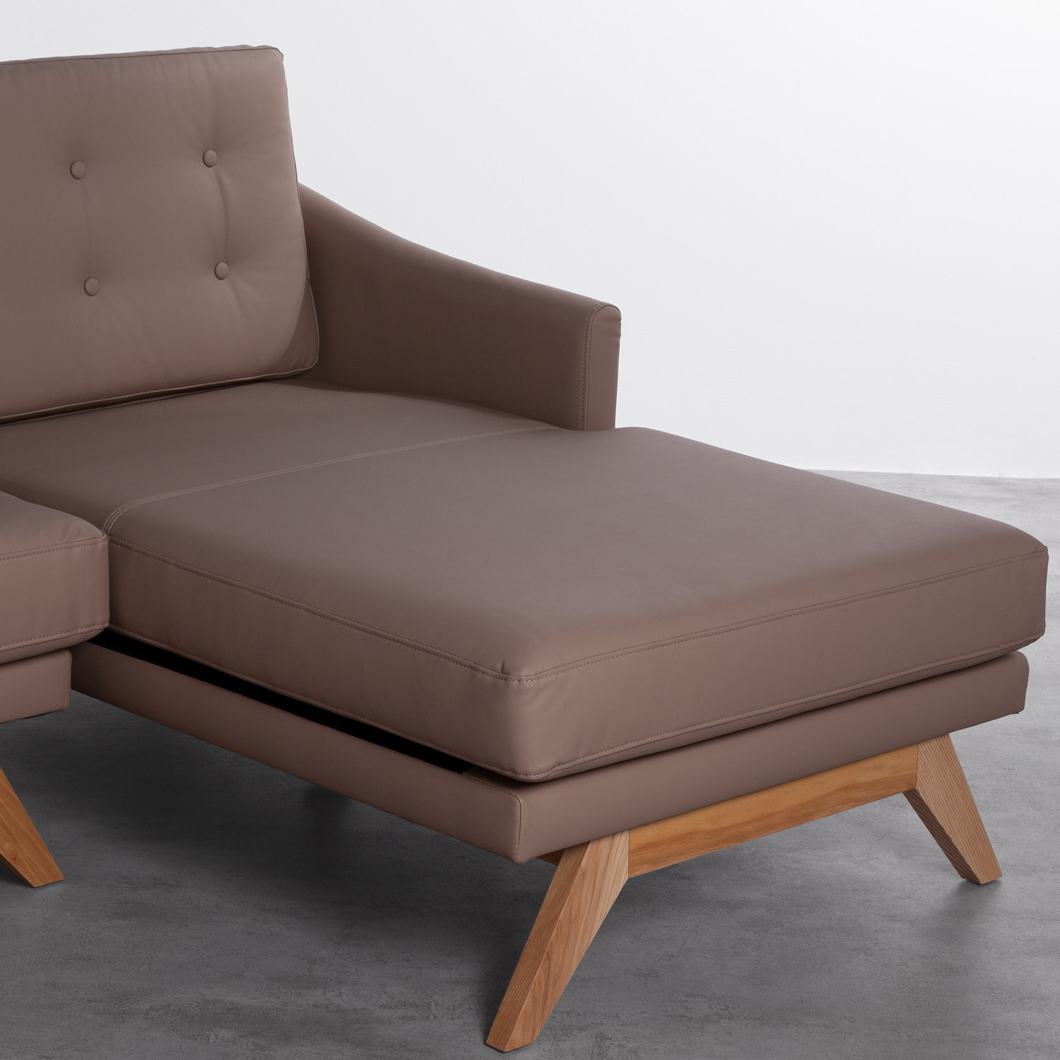 Sofá Chaise Longue Derecho 3 Plazas en Polipiel Abassi