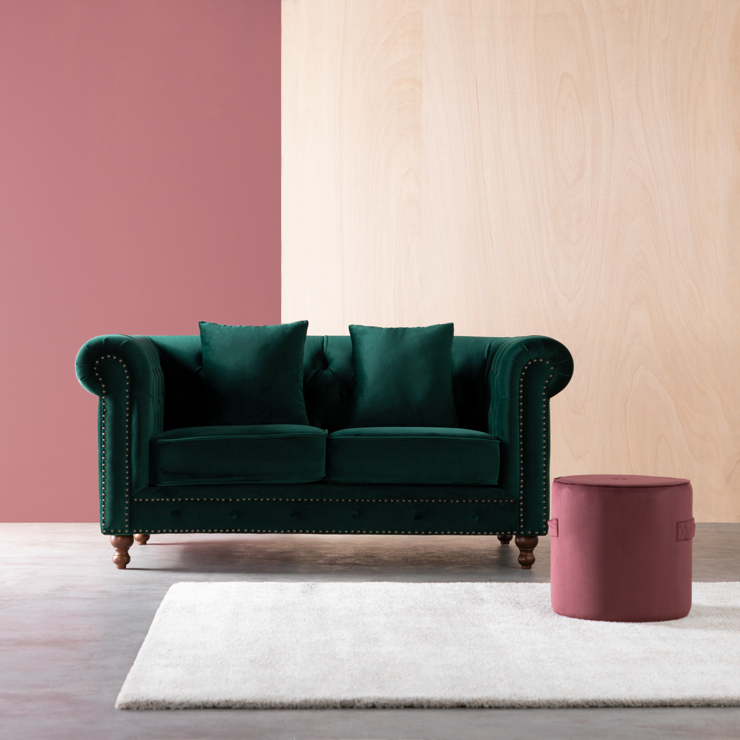 Sofá de 2 Plazas en Terciopelo Velluto