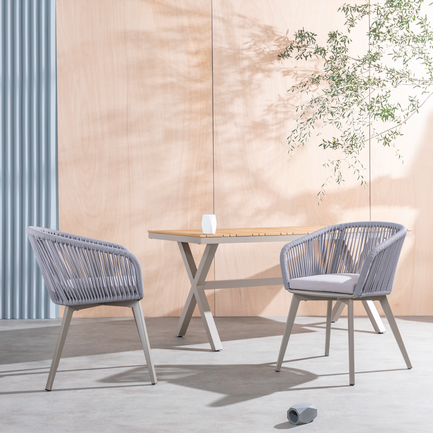 Silla de Exterior en Aluminio y Cuerda Xile - themasie.com