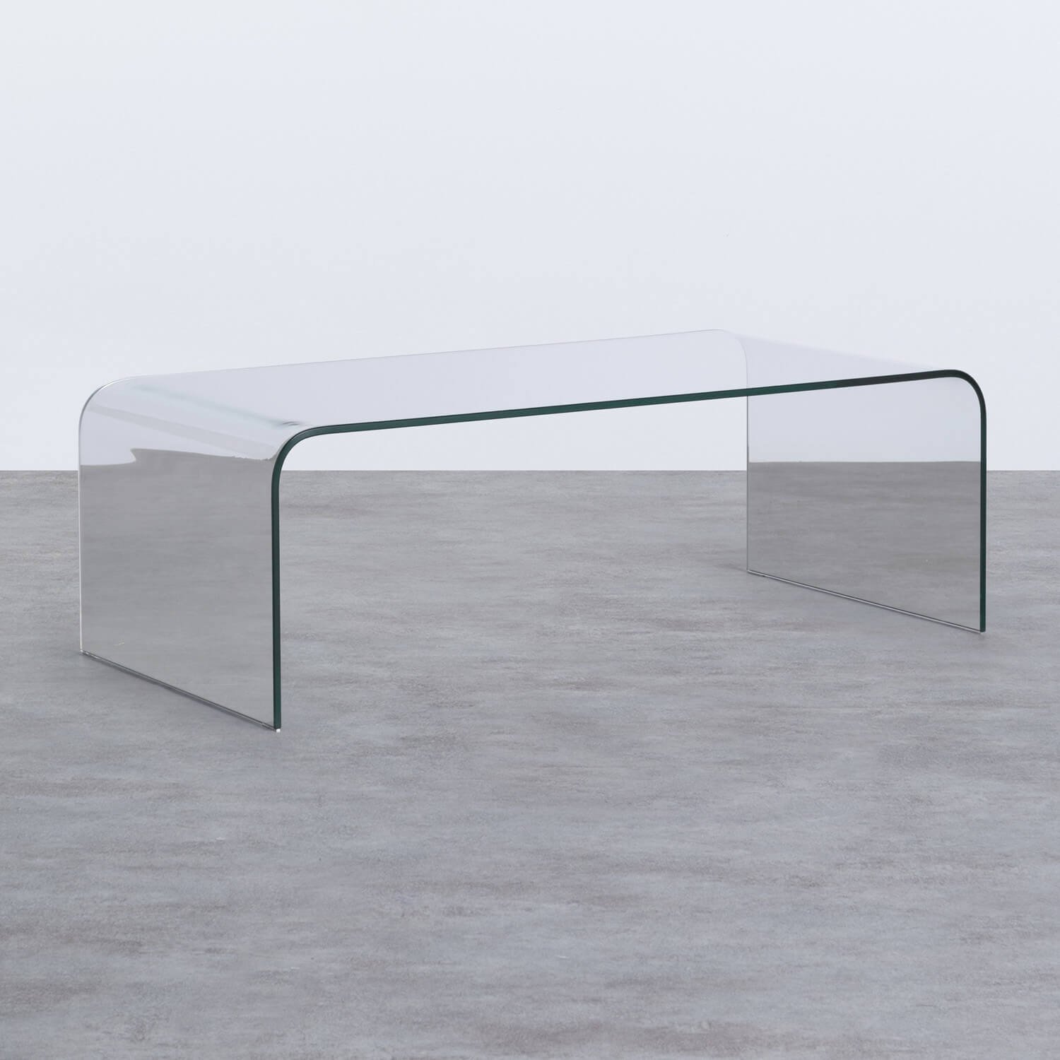 Table Basse Rectangulaire en Verre Trempé (120x60 cm) Curve, image de la gelerie 1