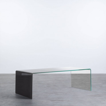 Table Basse Rectangulaire en Verre Trempé (120x60 cm) Lidon