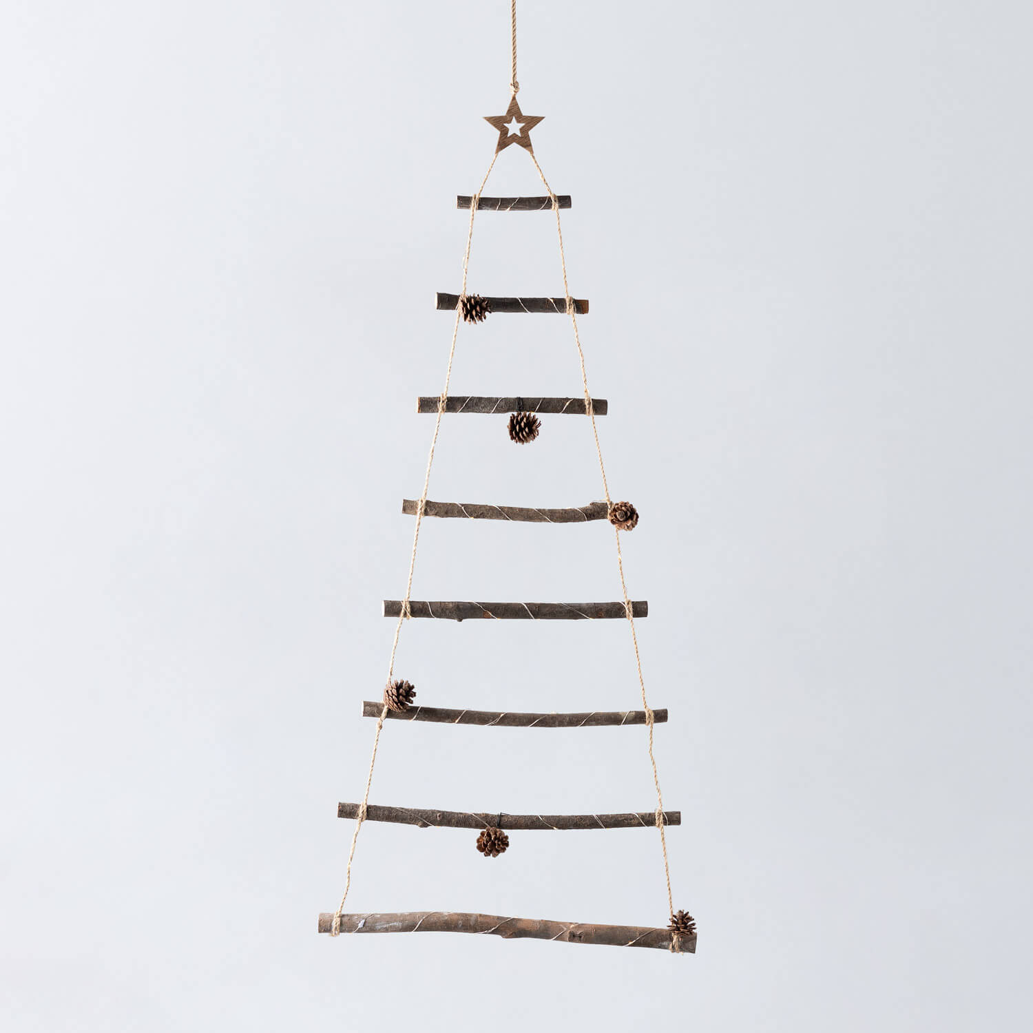 Sapin de Noël en bois avec lumières LED 110 cm PIN, image de la gelerie 1