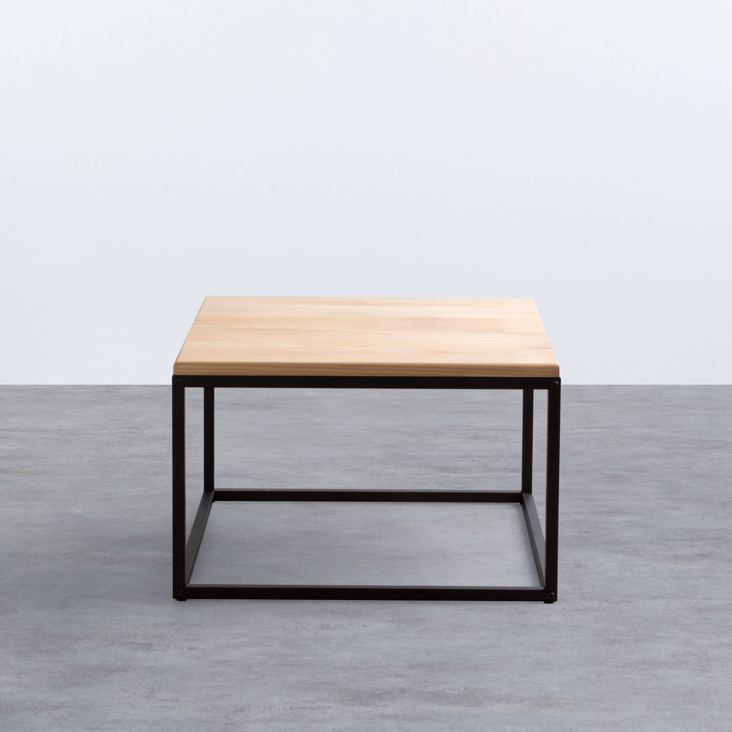 Table basse carrée en bois et métal (60x60 cm) Ferro, image de la gelerie 2