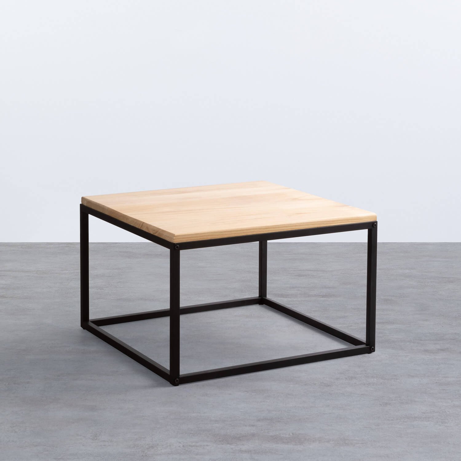 Table basse carrée en bois et métal (60x60 cm) Ferro, image de la gelerie 1