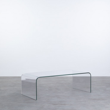 Table Basse Rectangulaire en Verre Trempé (120x60 cm) Curve