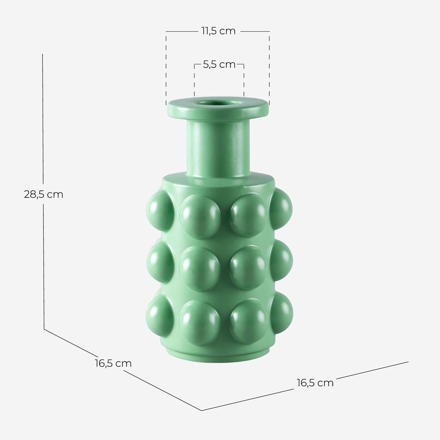 Vase en Dolomite Malik Haut, dimensions