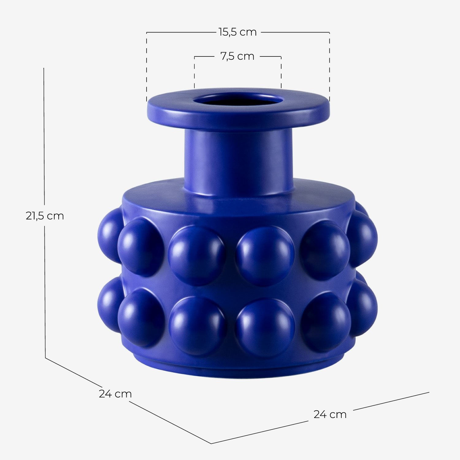 Vase en Dolomite Malik Bas, dimensions