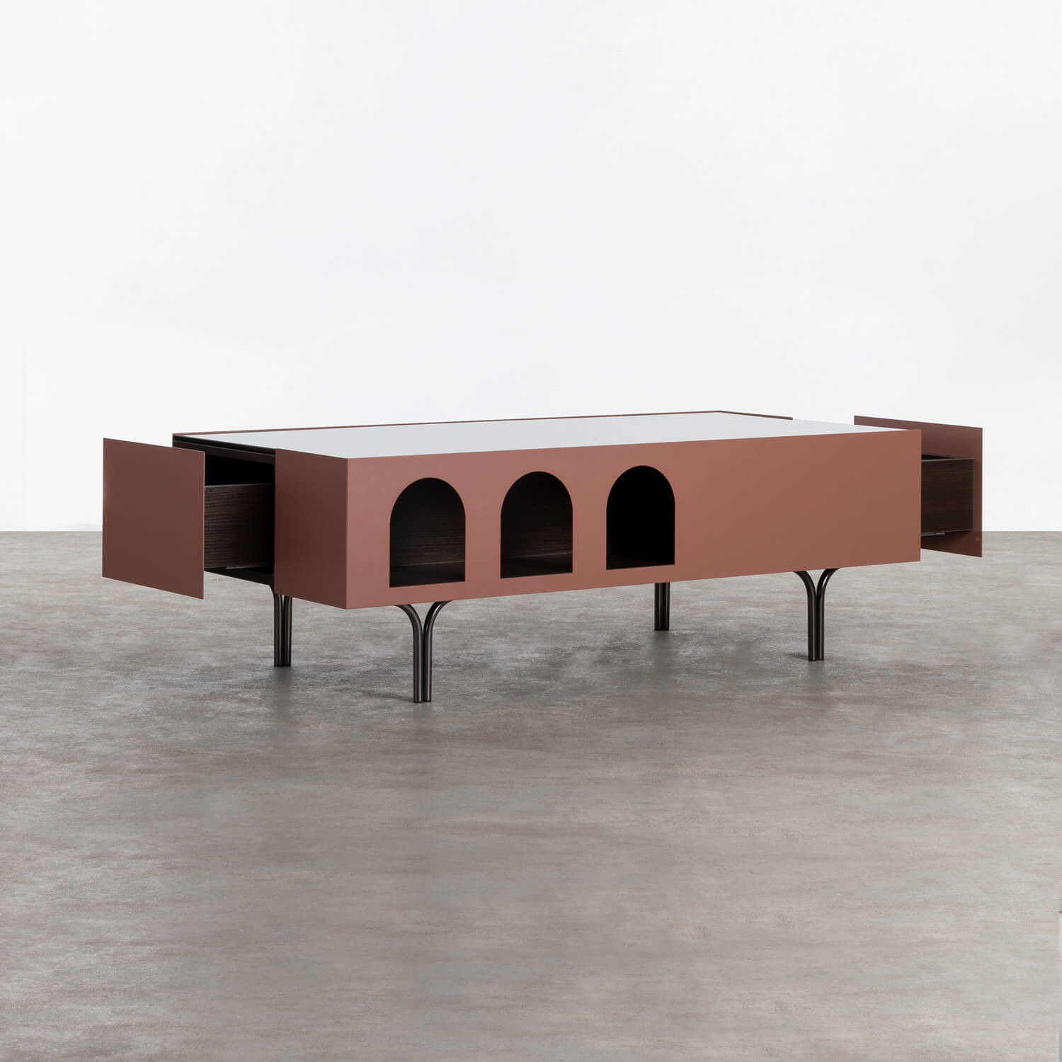 Table Basse en MDF et Verre (120x58 cm) Risae, image de la gelerie 2