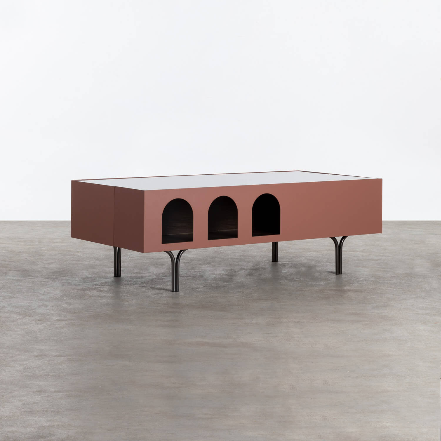 Table Basse en MDF et Verre (120x58 cm) Risae, image de la gelerie 1