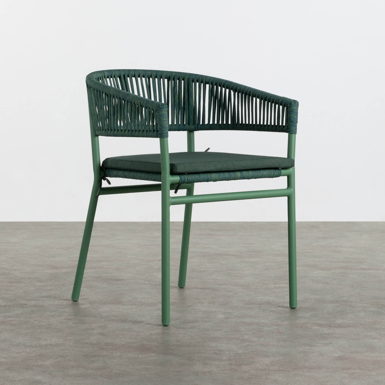 Pack 4 Chaises avec Accoudoirs en Aluminium et Corde Keila, image de la gelerie 1899303