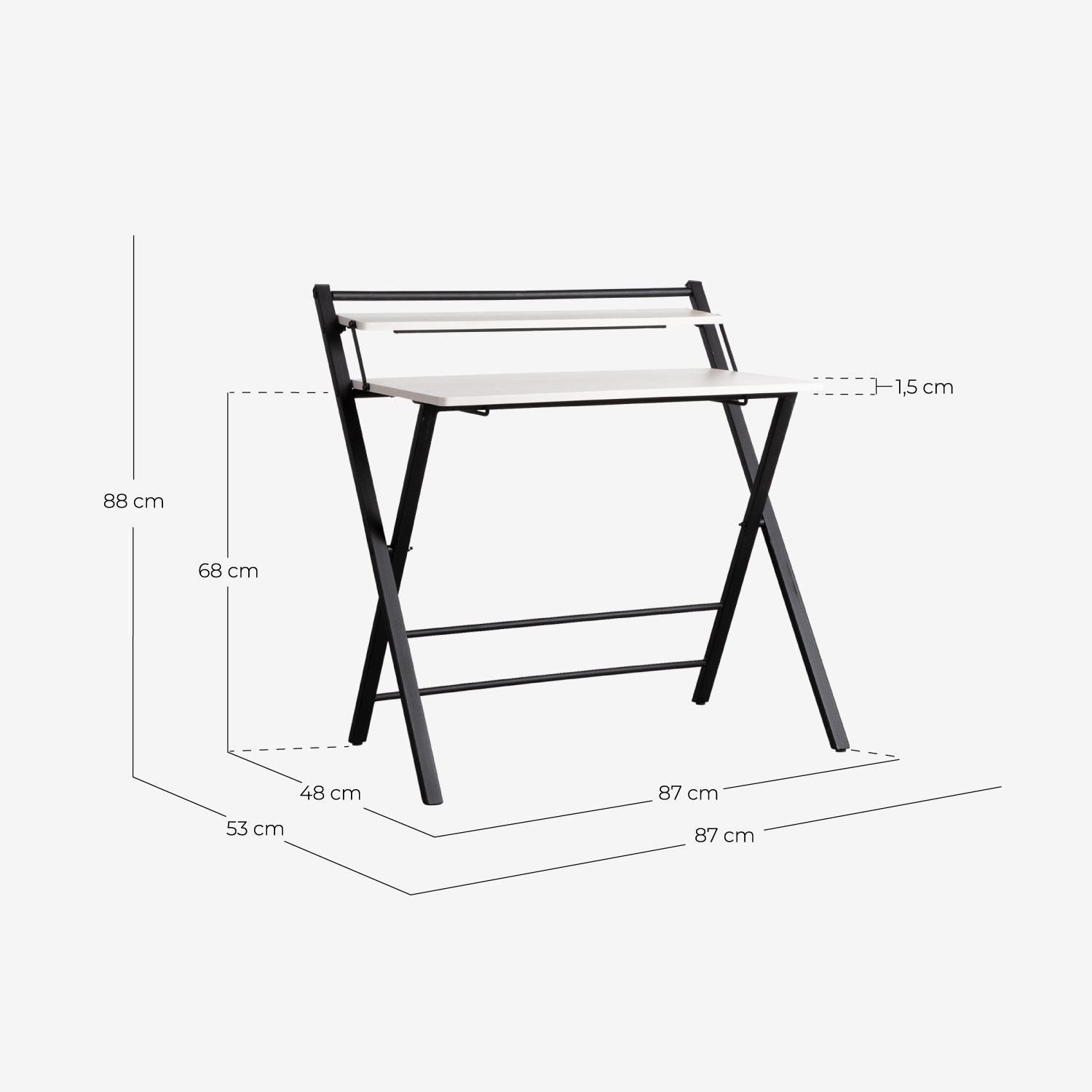 Ensemble table et chaise (1 table + 1 chaise) Bureau portable pliable pour  la maison, pour écrire, étudier, dessiner (couleur : B, taille : 72 cm) (B  72 cm) : : Cuisine et Maison