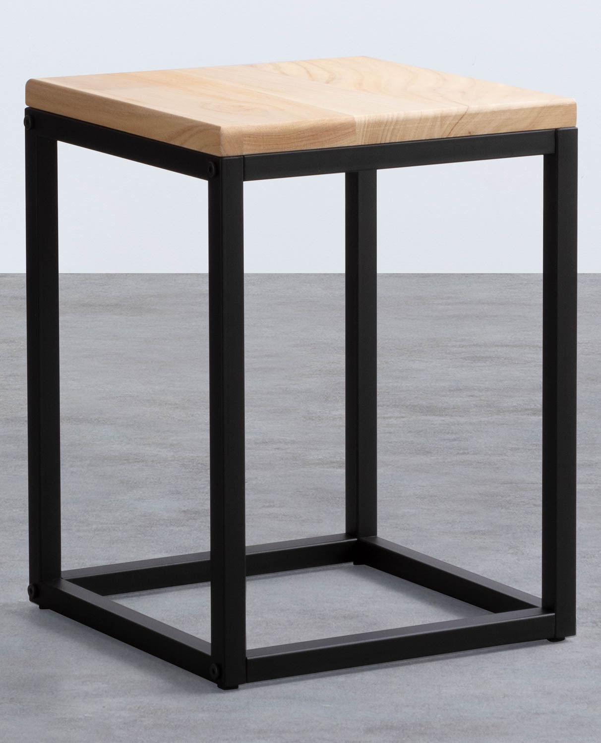 Table d'Appoint Carrée en Bois et Métal (30x30 cm) Ferro Basse, image de la gelerie 1