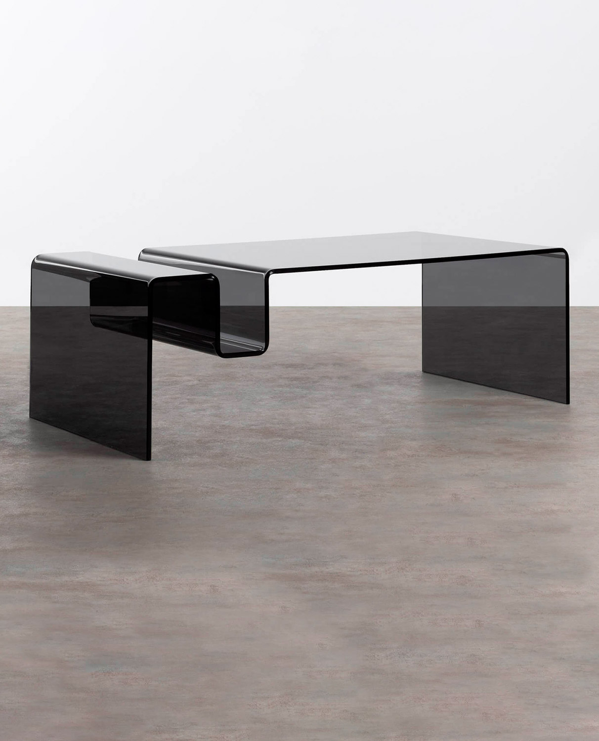 Table Basse Rectangulaire en Verre Courbé(118x60 cm) Tida, image de la gelerie 1